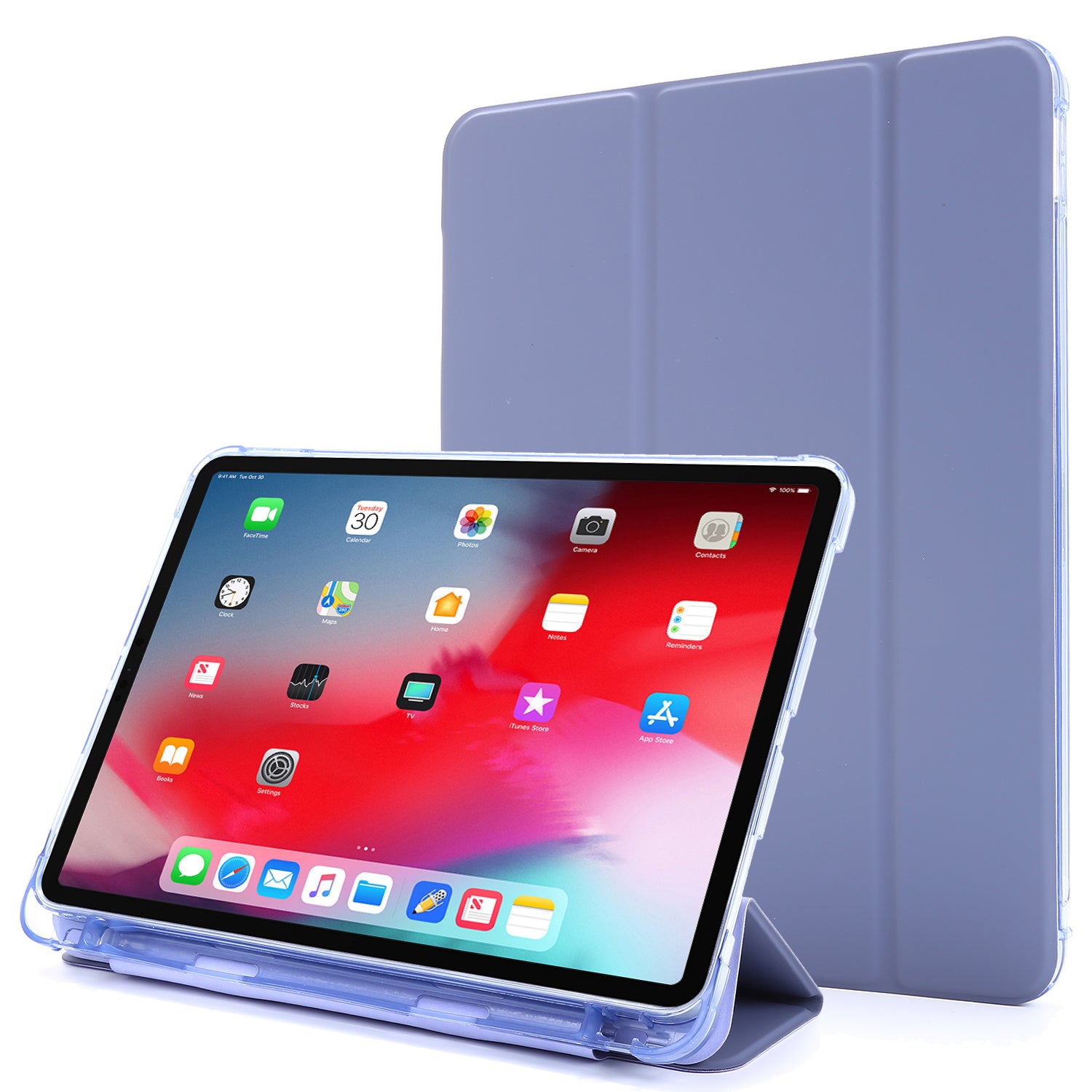 Tri-fold Stand Leather Tablet Protective Case with Pen Slot for iPad Pro 12.9-inch (2020)/(2018)