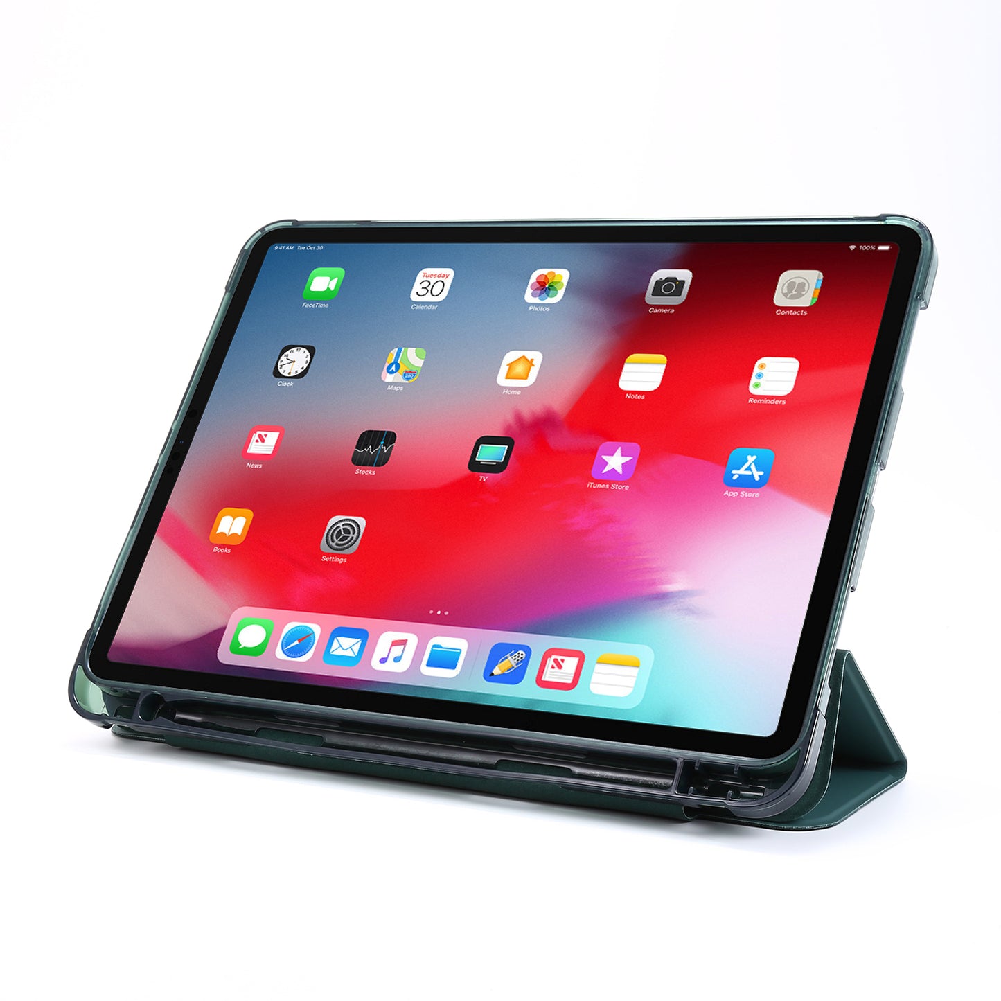 Tri-fold Stand Leather Tablet Cover Case with Pen Slot for iPad Pro 11-inch (2020)/(2018)