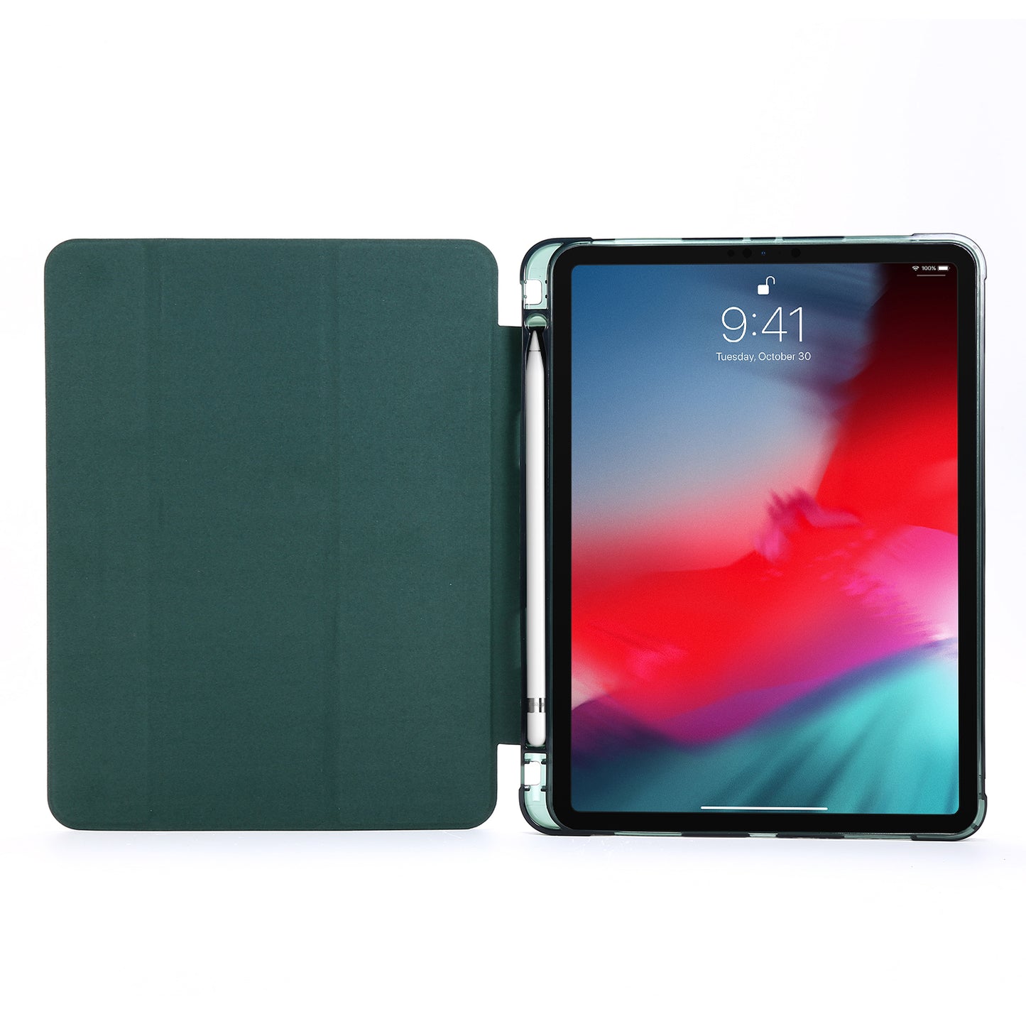 Tri-fold Stand Leather Tablet Cover Case with Pen Slot for iPad Pro 11-inch (2020)/(2018)