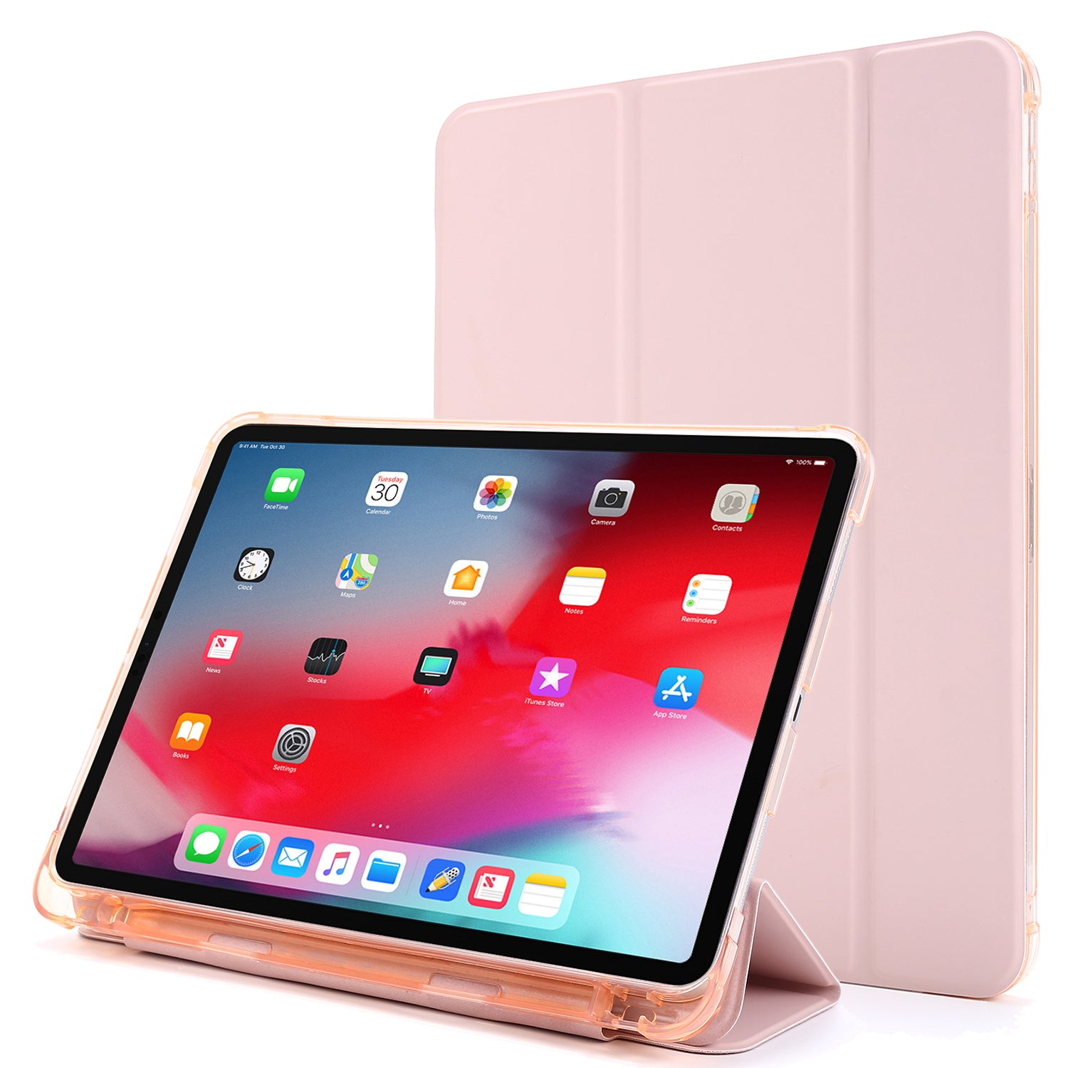 Tri-fold Stand Leather Tablet Cover Case with Pen Slot for iPad Pro 11-inch (2020)/(2018)