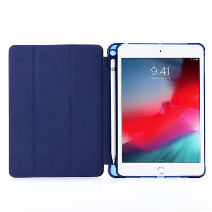 Tri-fold Stand Leather Tablet Shell with Pen Slot for iPad mini (2019) 7.9 inch/iPad mini 4/3/2/1