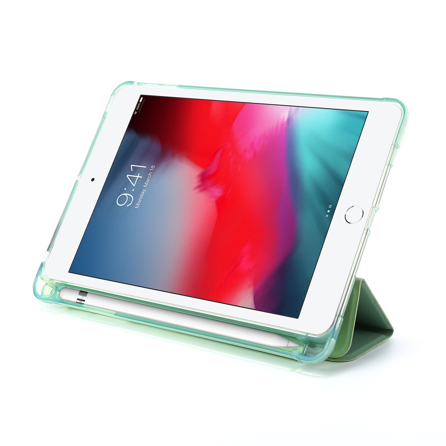 Tri-fold Stand Leather Tablet Shell with Pen Slot for iPad mini (2019) 7.9 inch/iPad mini 4/3/2/1