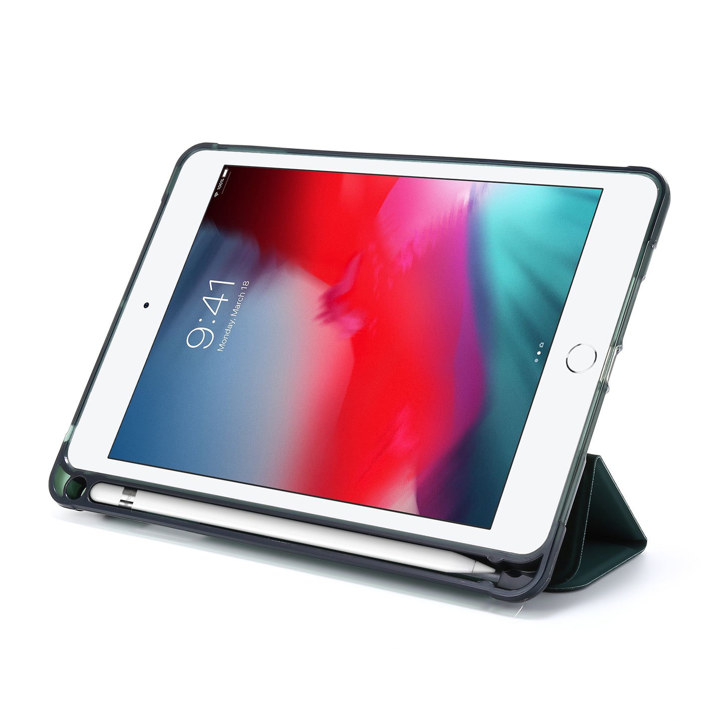 Tri-fold Stand Leather Tablet Shell with Pen Slot for iPad mini (2019) 7.9 inch/iPad mini 4/3/2/1