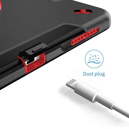 For iPad Pro 12.9-inch (2021)/(2020)/(2018) 360 Degree Swivel Handy Strap Kickstand PC + Silicone Tablet Case with Shoulder Strap