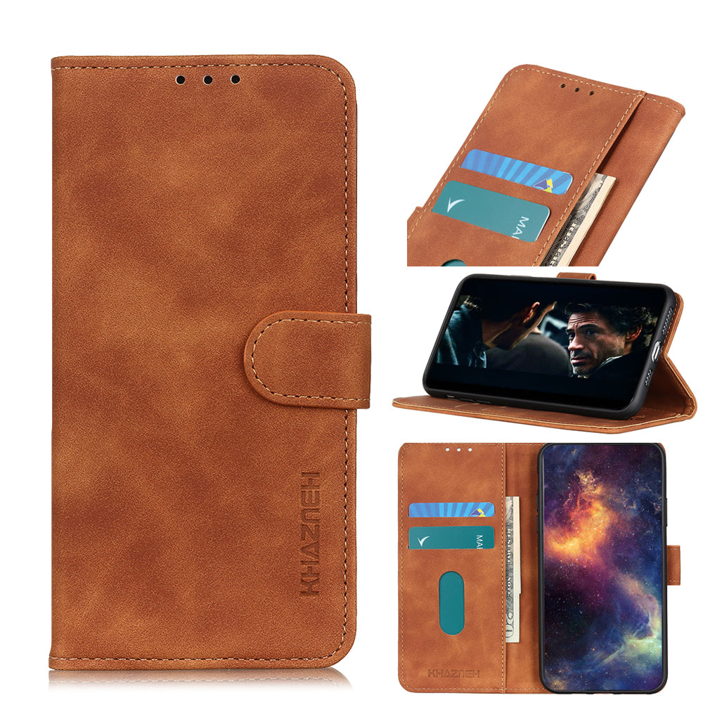 KHAZNEH Retro Leather Wallet Mobile Phone Shell for iPhone 12 Pro/12