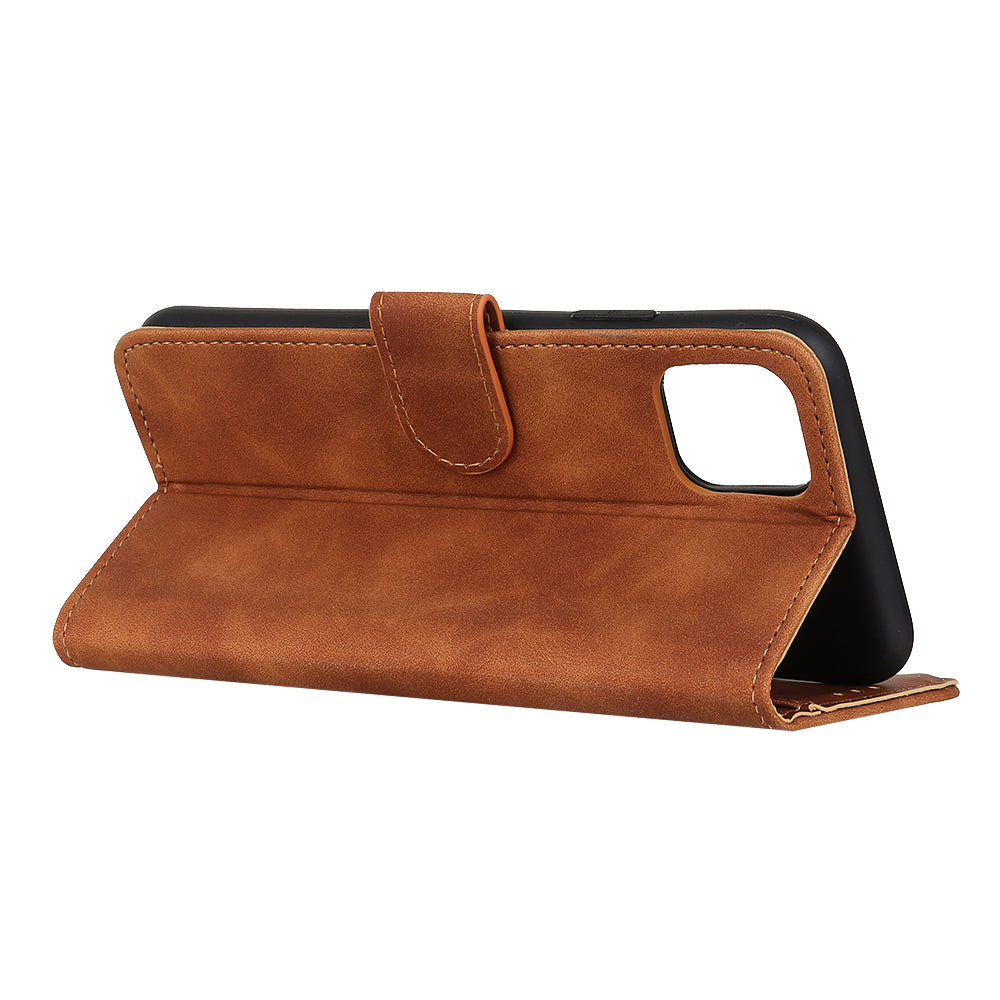 KHAZNEH Retro Leather Wallet Mobile Phone Shell for iPhone 12 Pro/12