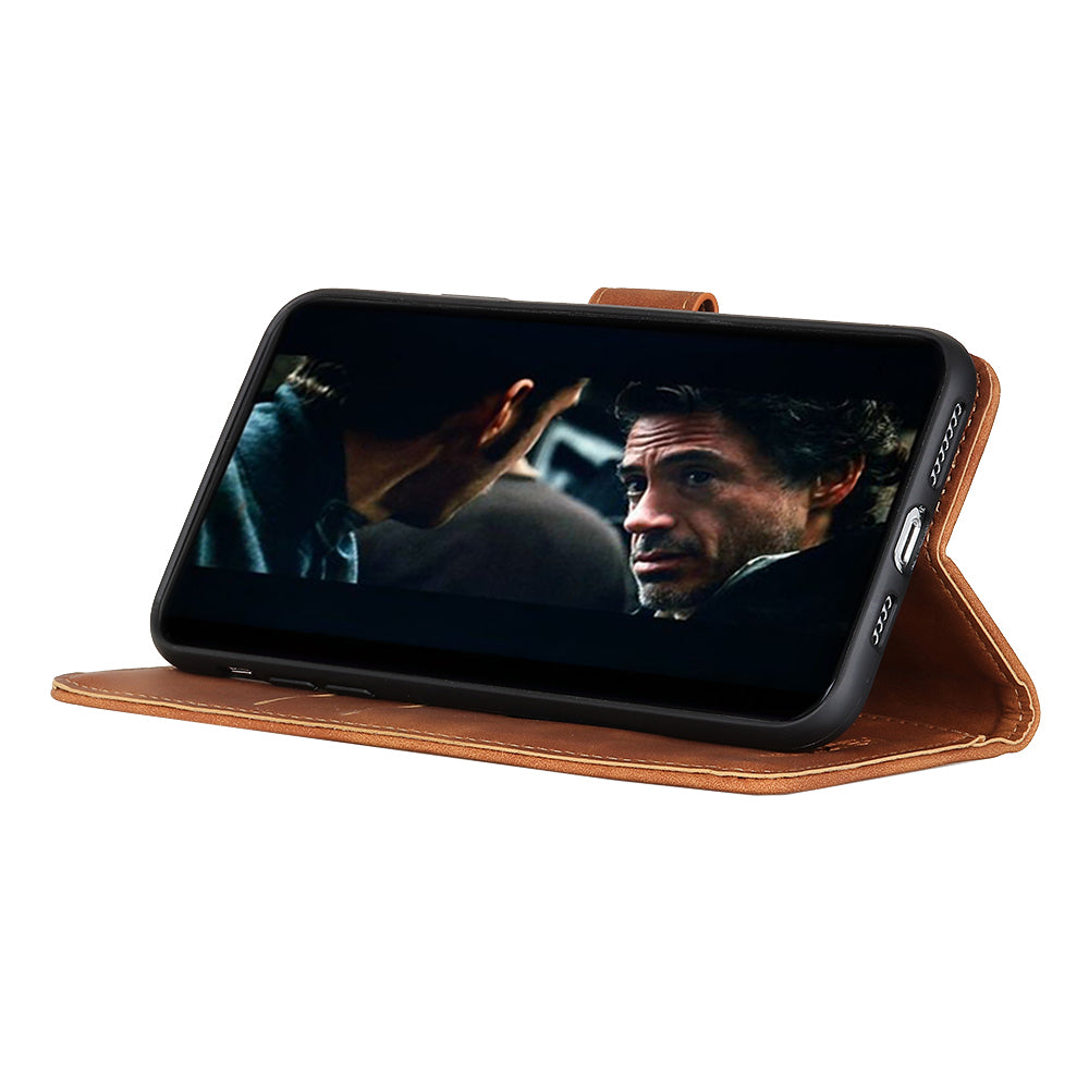 KHAZNEH Retro Leather Wallet Mobile Phone Shell for iPhone 12 Pro/12