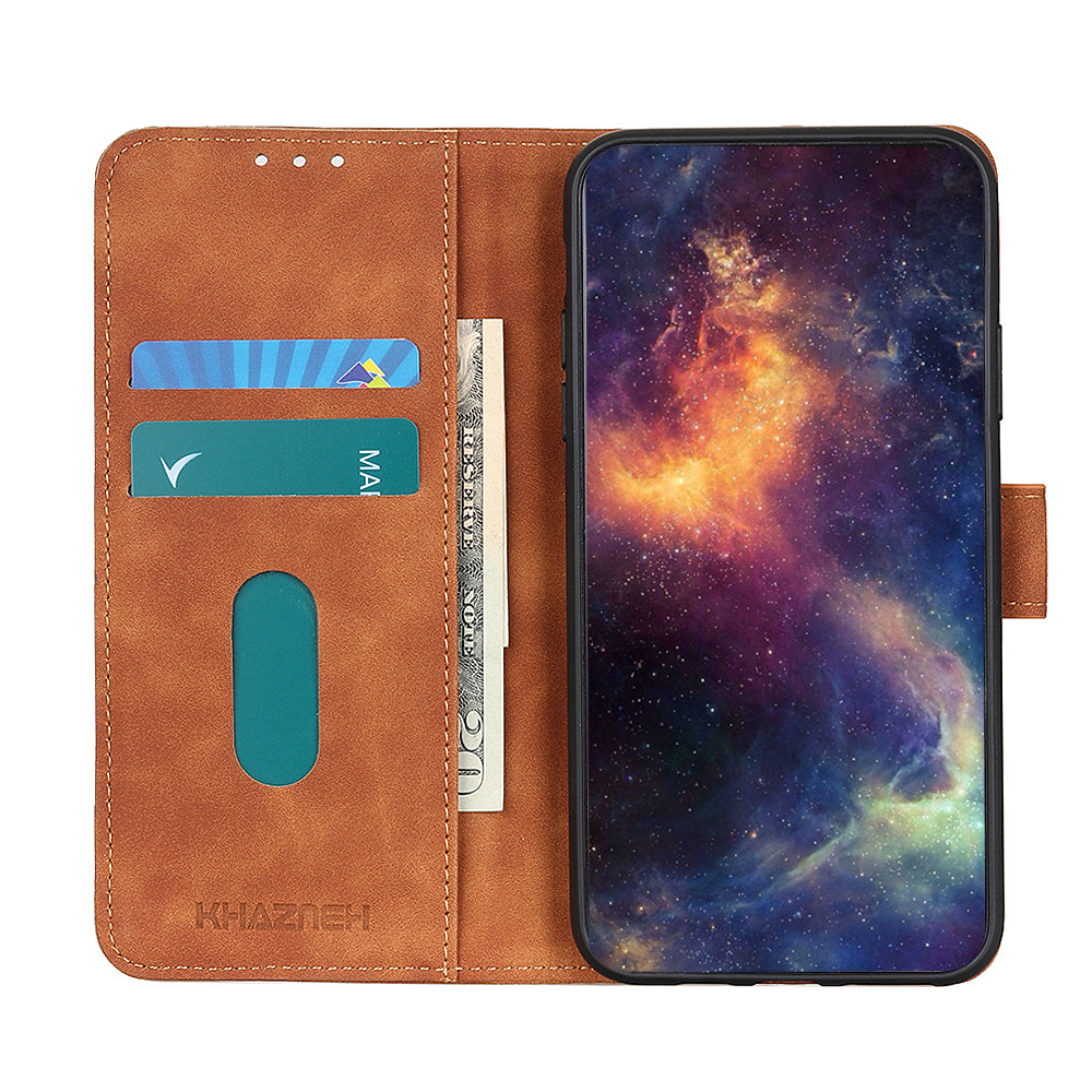 KHAZNEH Retro Leather Wallet Mobile Phone Shell for iPhone 12 Pro/12