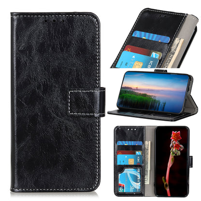 For iPhone 12 / 12 Pro 6.1 inch Crazy Horse Texture Vintage Leather Wallet Case Magnetic Shockproof Protective Cover with Stand Function