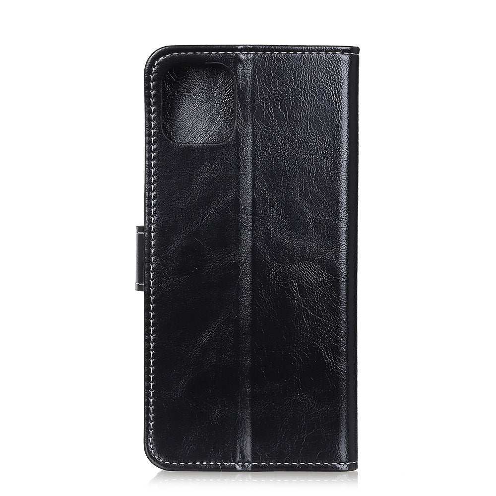 For iPhone 12 / 12 Pro 6.1 inch Crazy Horse Texture Vintage Leather Wallet Case Magnetic Shockproof Protective Cover with Stand Function