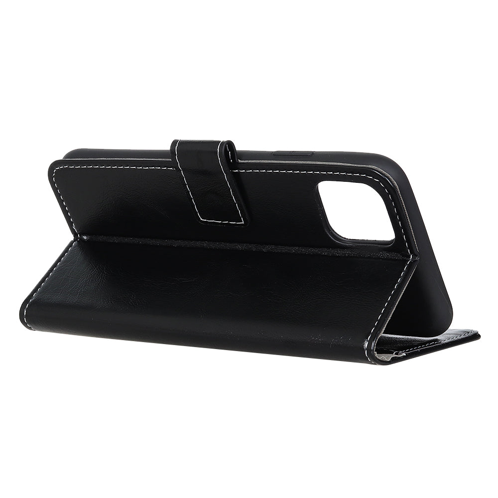 For iPhone 12 / 12 Pro 6.1 inch Crazy Horse Texture Vintage Leather Wallet Case Magnetic Shockproof Protective Cover with Stand Function