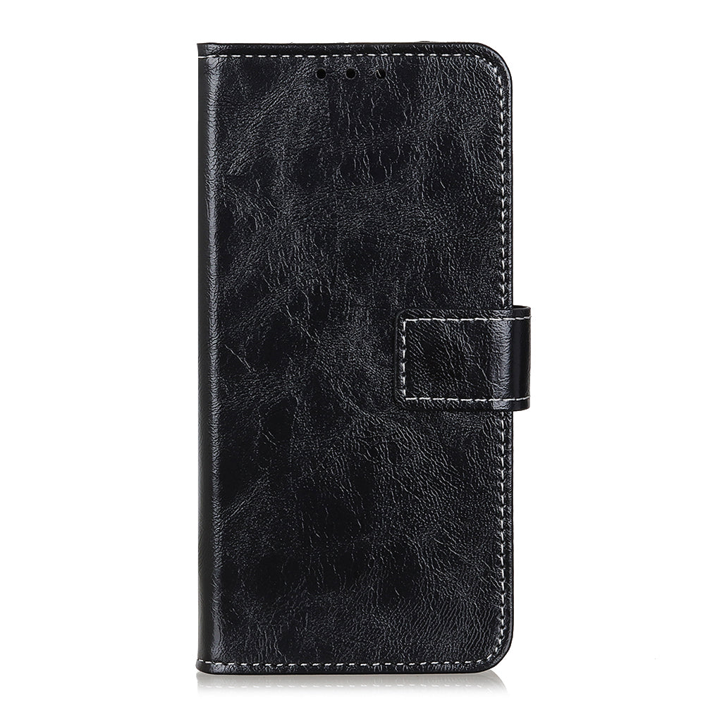 For iPhone 12 / 12 Pro 6.1 inch Crazy Horse Texture Vintage Leather Wallet Case Magnetic Shockproof Protective Cover with Stand Function