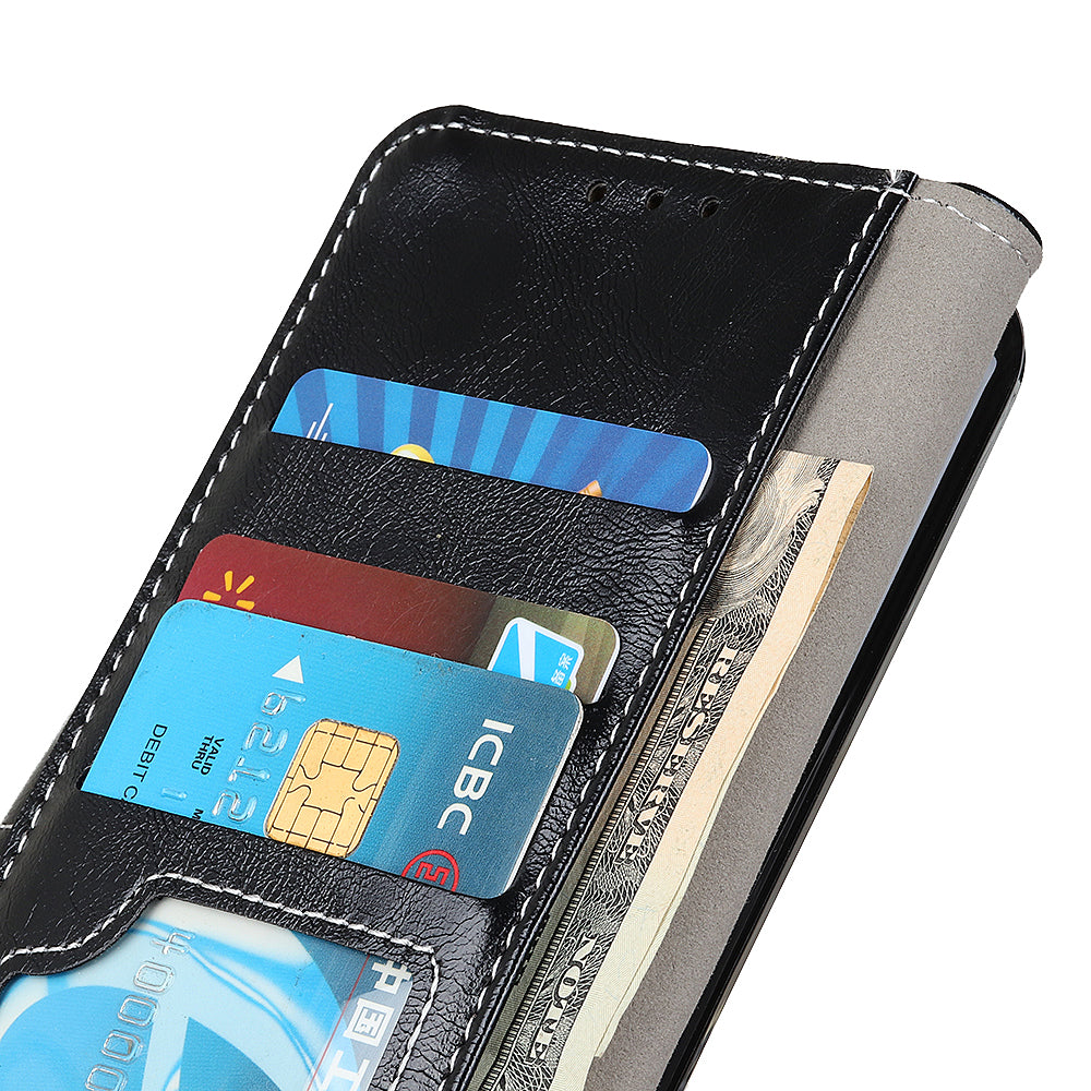 For iPhone 12 / 12 Pro 6.1 inch Crazy Horse Texture Vintage Leather Wallet Case Magnetic Shockproof Protective Cover with Stand Function