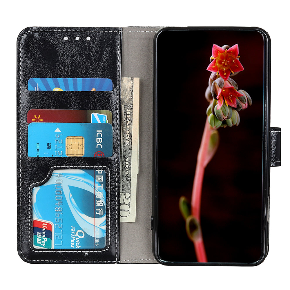 For iPhone 12 / 12 Pro 6.1 inch Crazy Horse Texture Vintage Leather Wallet Case Magnetic Shockproof Protective Cover with Stand Function