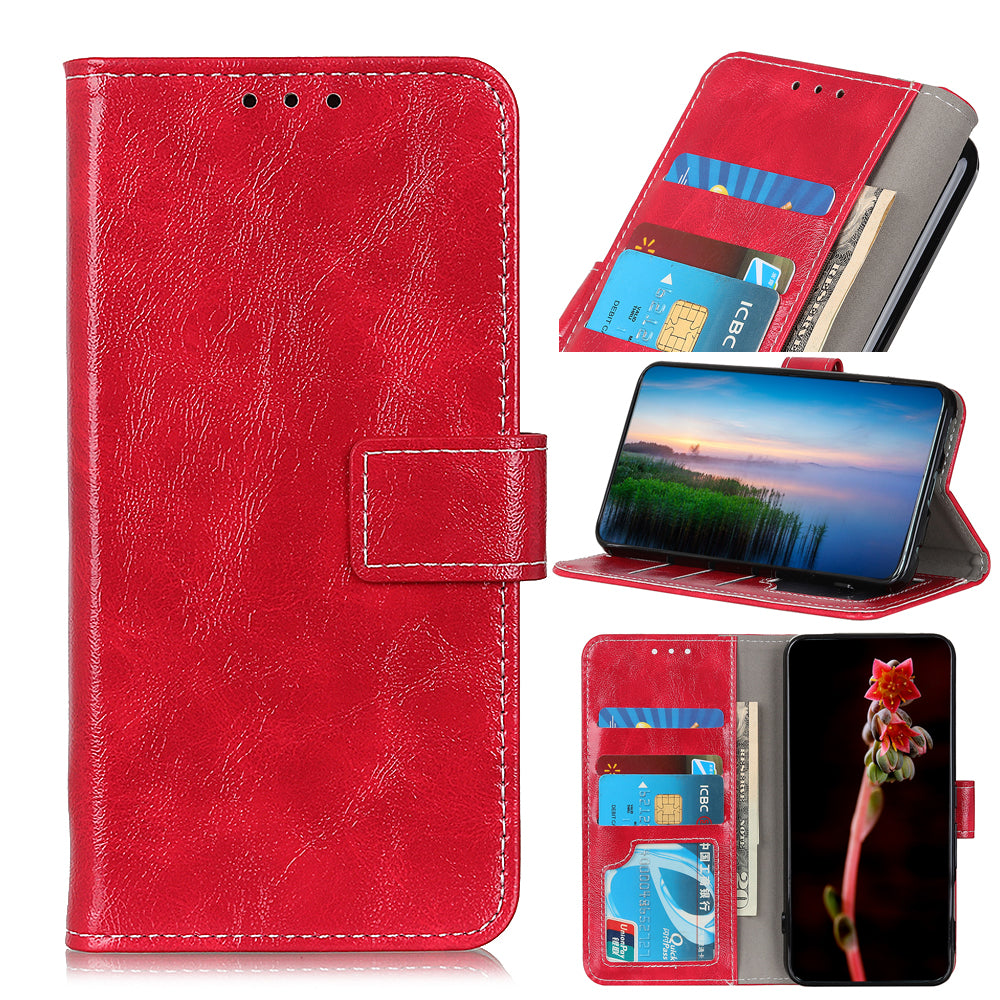 For iPhone 12 / 12 Pro 6.1 inch Crazy Horse Texture Vintage Leather Wallet Case Magnetic Shockproof Protective Cover with Stand Function