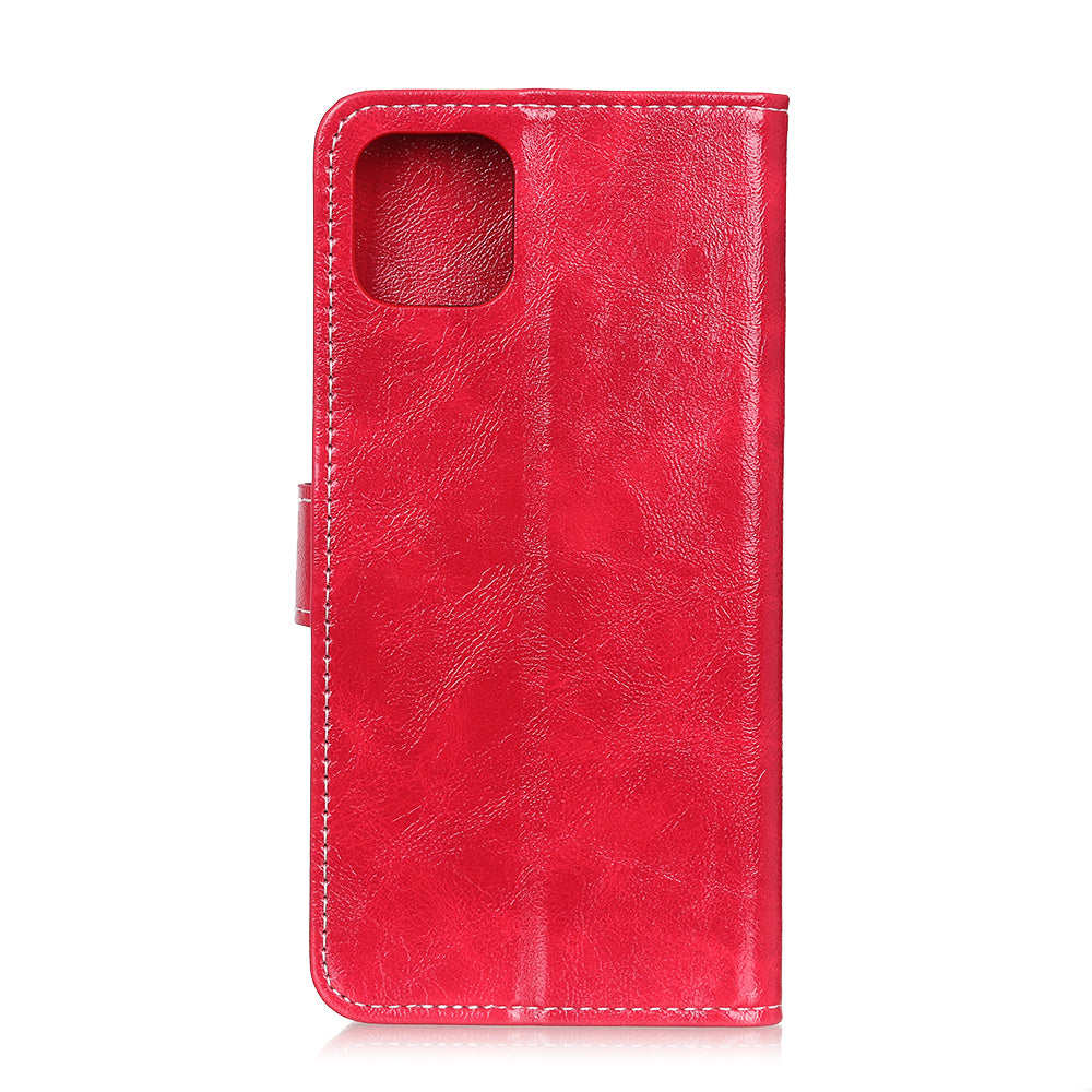 For iPhone 12 / 12 Pro 6.1 inch Crazy Horse Texture Vintage Leather Wallet Case Magnetic Shockproof Protective Cover with Stand Function