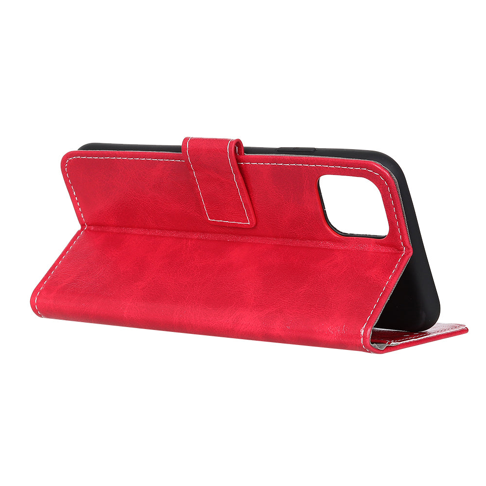 For iPhone 12 / 12 Pro 6.1 inch Crazy Horse Texture Vintage Leather Wallet Case Magnetic Shockproof Protective Cover with Stand Function