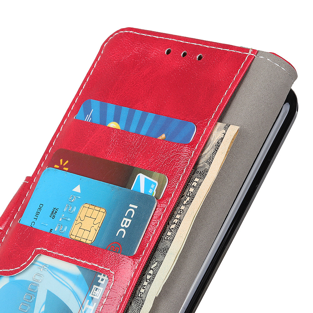 For iPhone 12 / 12 Pro 6.1 inch Crazy Horse Texture Vintage Leather Wallet Case Magnetic Shockproof Protective Cover with Stand Function