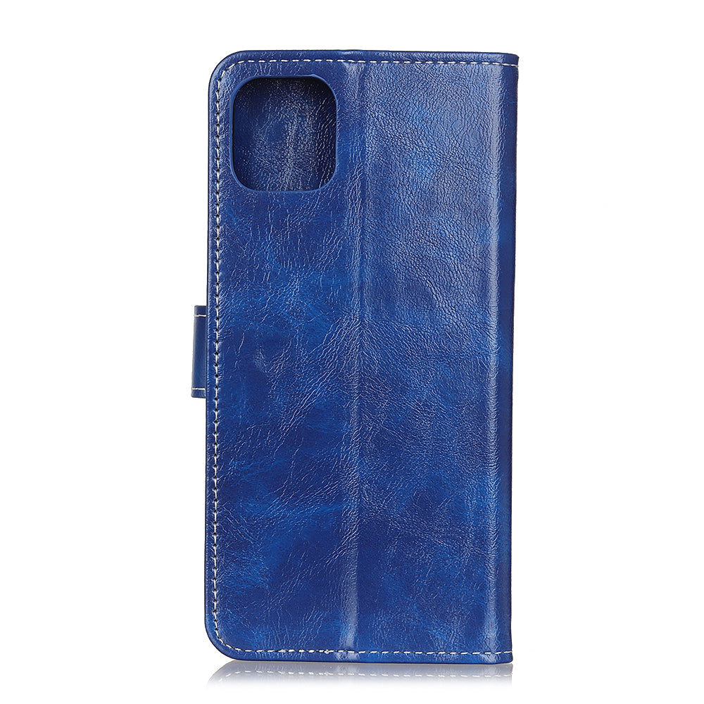 For iPhone 12 / 12 Pro 6.1 inch Crazy Horse Texture Vintage Leather Wallet Case Magnetic Shockproof Protective Cover with Stand Function