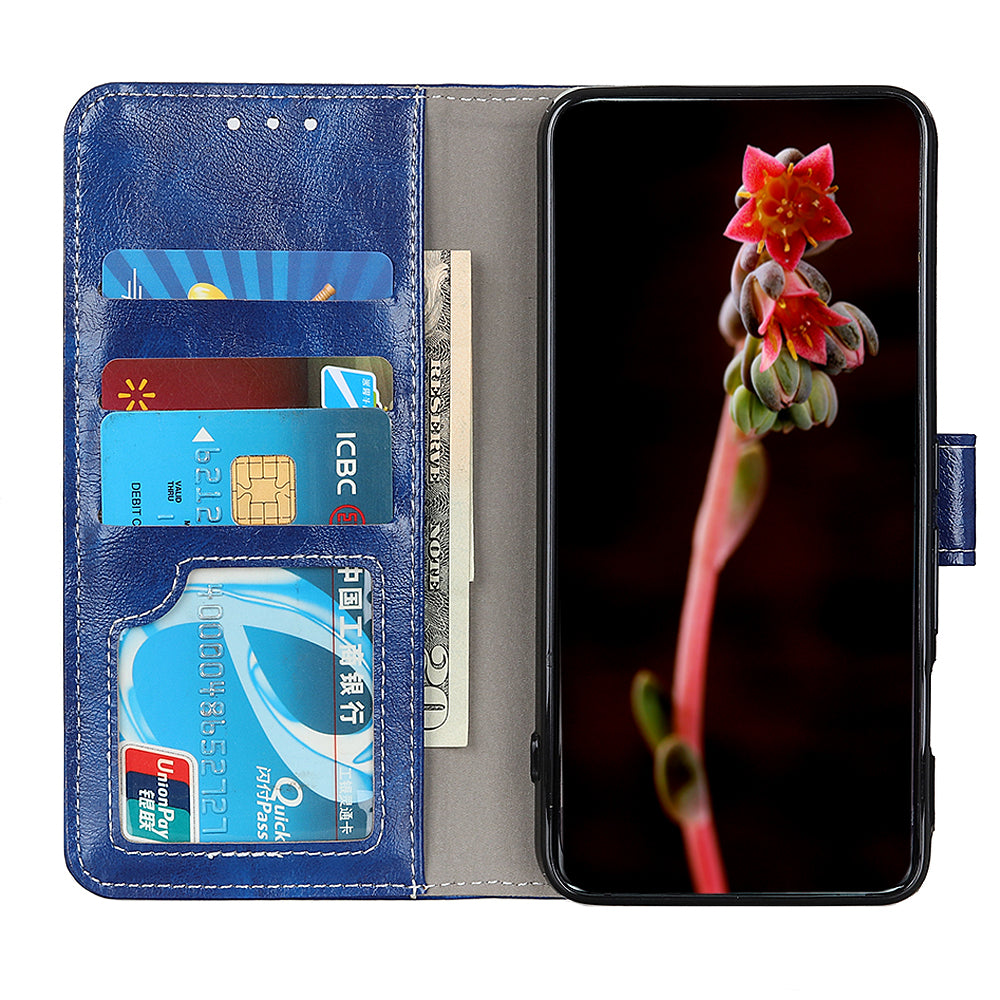 For iPhone 12 / 12 Pro 6.1 inch Crazy Horse Texture Vintage Leather Wallet Case Magnetic Shockproof Protective Cover with Stand Function