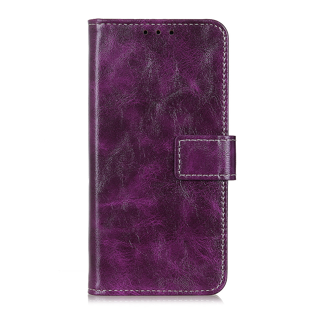 For iPhone 12 / 12 Pro 6.1 inch Crazy Horse Texture Vintage Leather Wallet Case Magnetic Shockproof Protective Cover with Stand Function