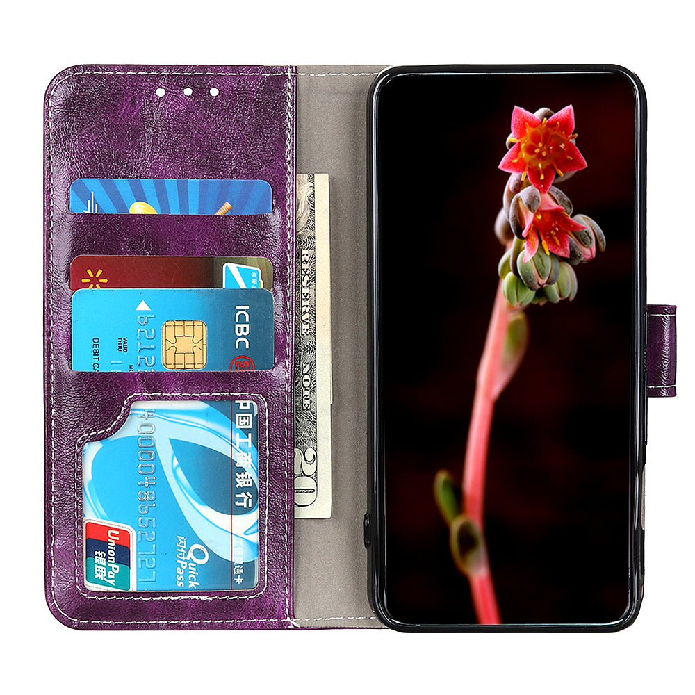 For iPhone 12 / 12 Pro 6.1 inch Crazy Horse Texture Vintage Leather Wallet Case Magnetic Shockproof Protective Cover with Stand Function