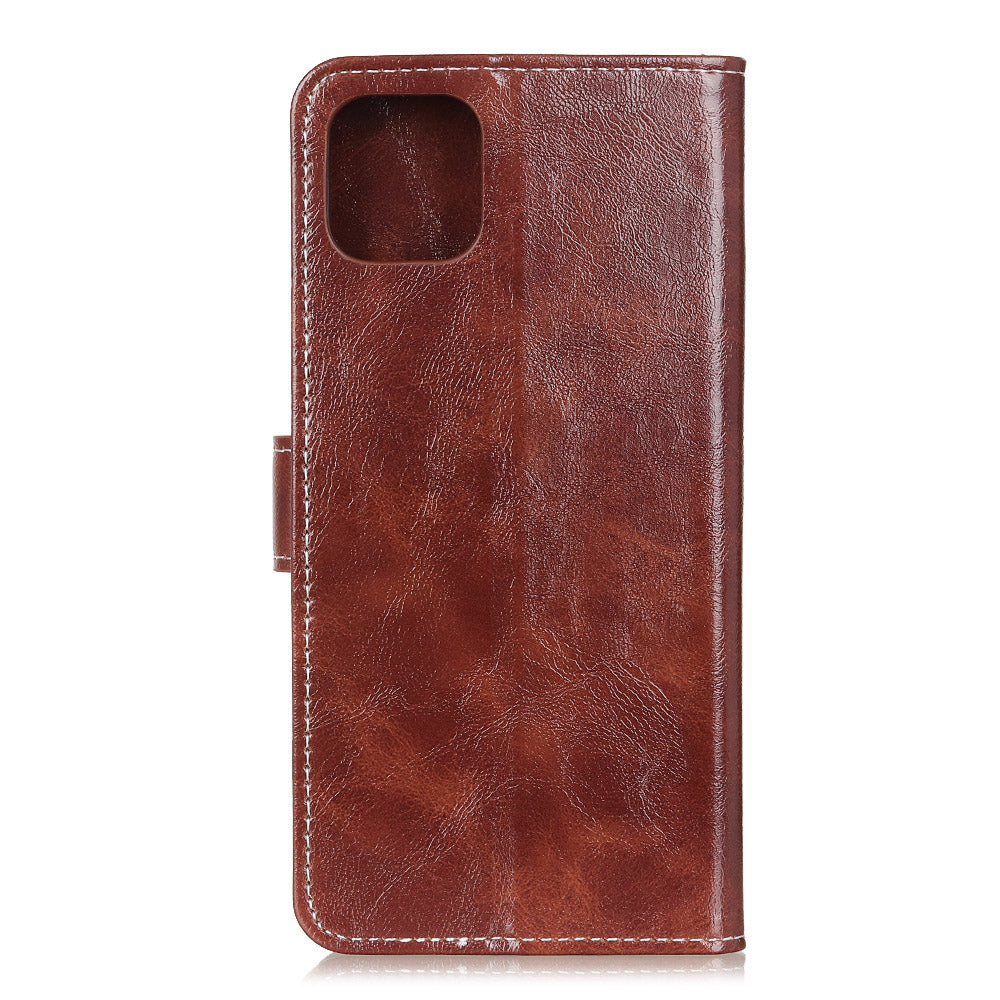 For iPhone 12 / 12 Pro 6.1 inch Crazy Horse Texture Vintage Leather Wallet Case Magnetic Shockproof Protective Cover with Stand Function