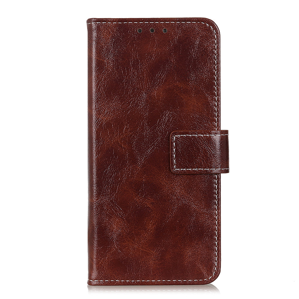 For iPhone 12 / 12 Pro 6.1 inch Crazy Horse Texture Vintage Leather Wallet Case Magnetic Shockproof Protective Cover with Stand Function