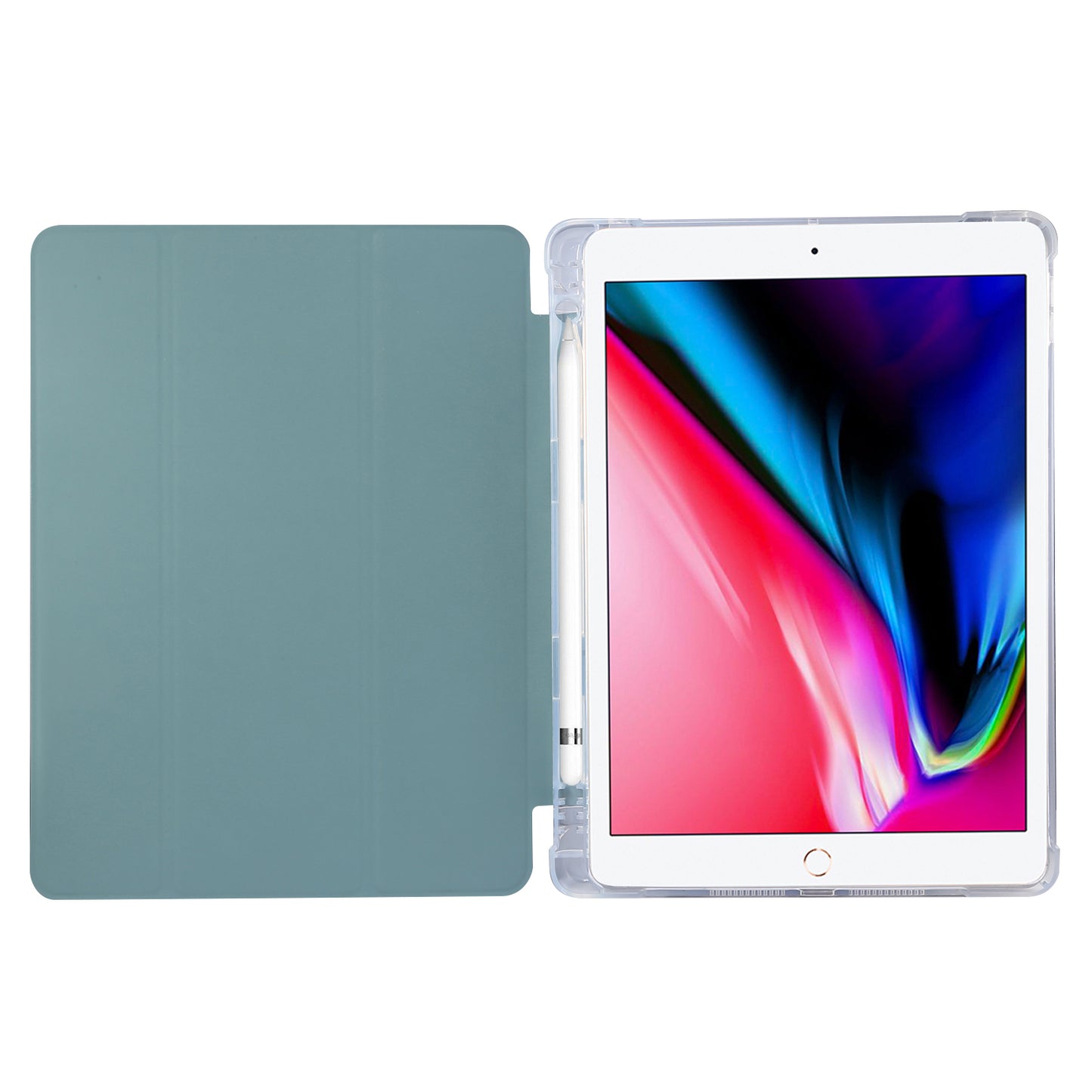 Skin Feel Tri-fold Stand Shockproof Leather Smart Case with Pen Slot for iPad 10.2 (2021)/(2020)/(2019)