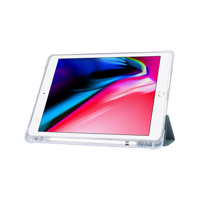 Skin Feel Tri-fold Stand Shockproof Leather Smart Case with Pen Slot for iPad 10.2 (2021)/(2020)/(2019)