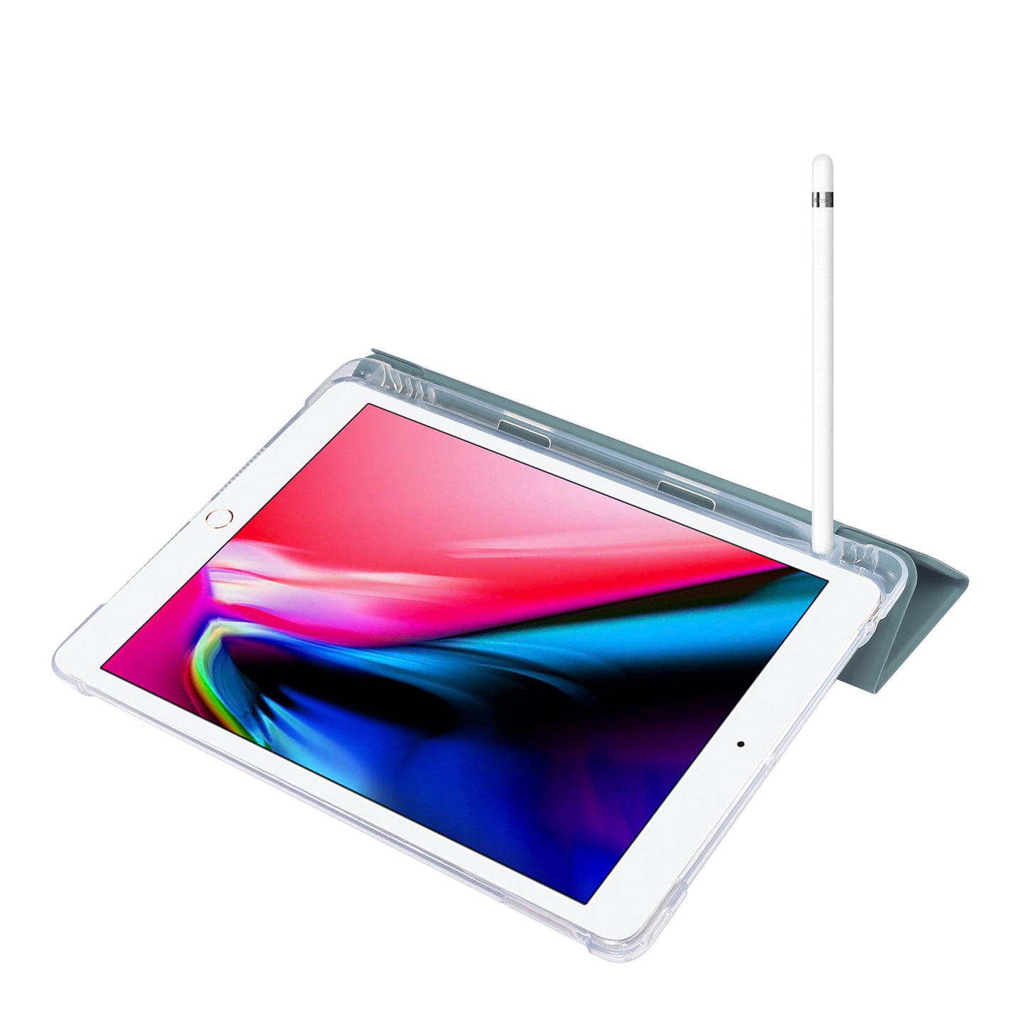 Skin Feel Tri-fold Stand Shockproof Leather Smart Case with Pen Slot for iPad 10.2 (2021)/(2020)/(2019)