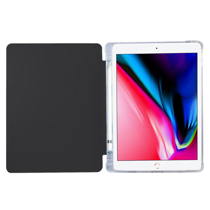Skin Feel Tri-fold Stand Shockproof Leather Smart Case with Pen Slot for iPad 10.2 (2021)/(2020)/(2019)