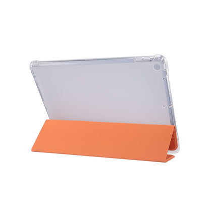 Skin Feel Tri-fold Stand Shockproof Leather Smart Case with Pen Slot for iPad 10.2 (2021)/(2020)/(2019)