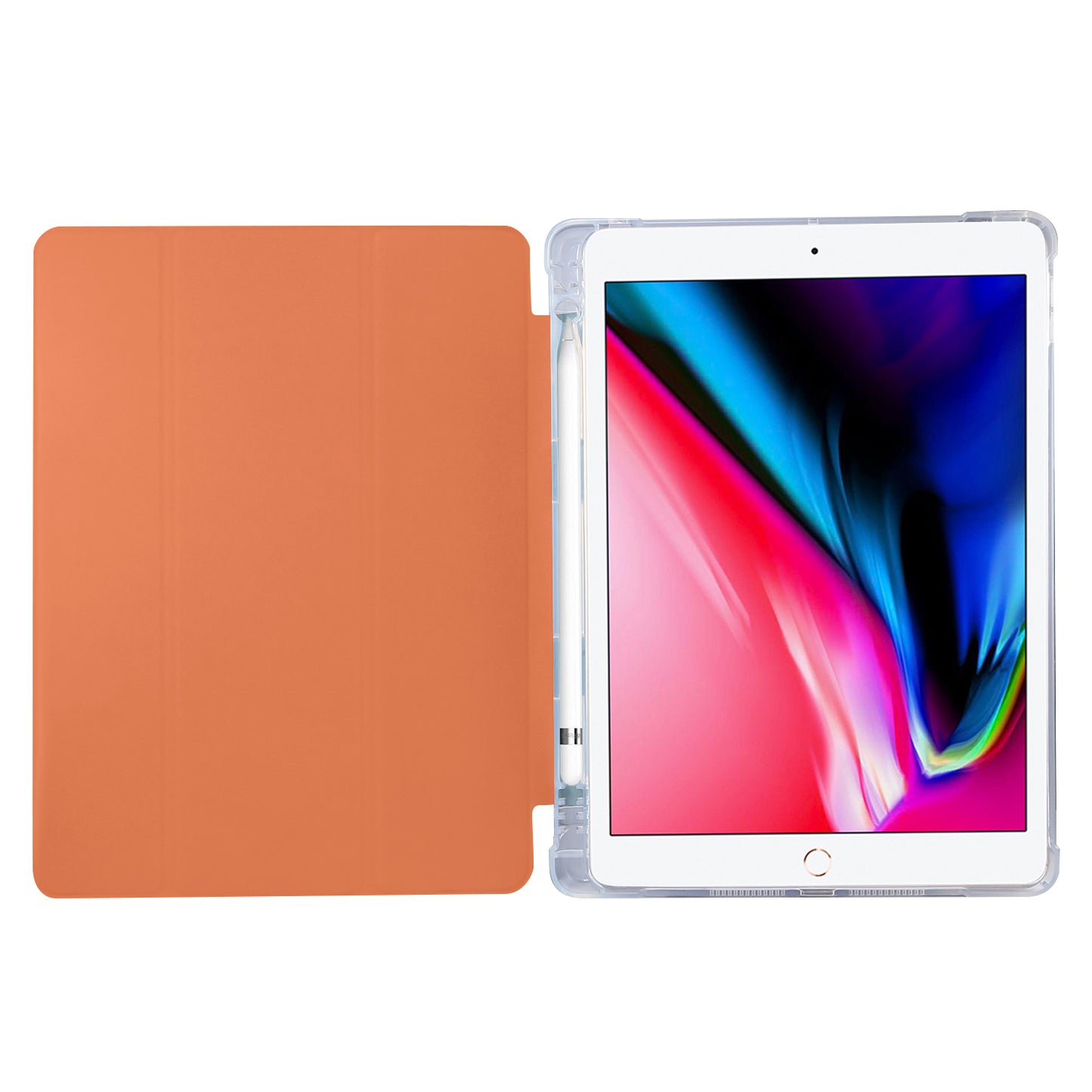 Skin Feel Tri-fold Stand Shockproof Leather Smart Case with Pen Slot for iPad 10.2 (2021)/(2020)/(2019)