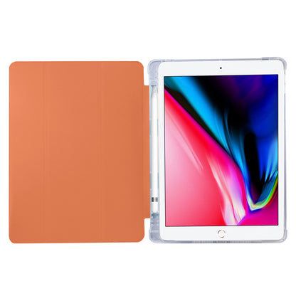 Skin Feel Tri-fold Stand Shockproof Leather Smart Case with Pen Slot for iPad 10.2 (2021)/(2020)/(2019)