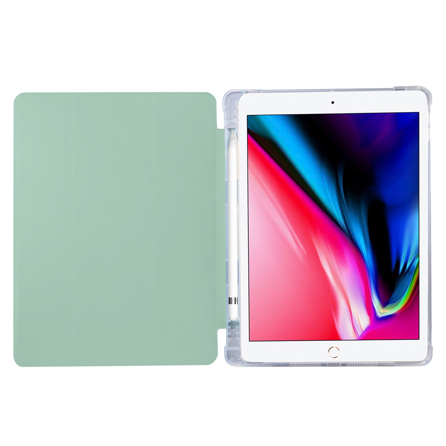 Skin Feel Tri-fold Stand Shockproof Leather Smart Case with Pen Slot for iPad 10.2 (2021)/(2020)/(2019)