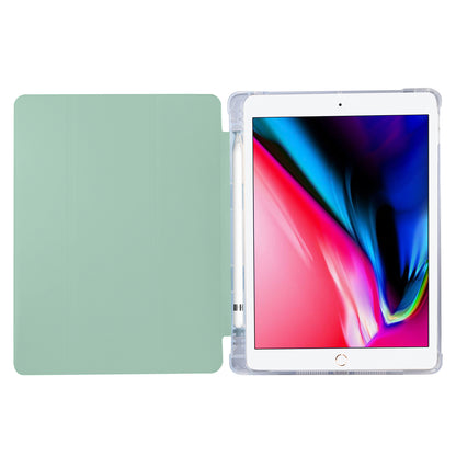 Skin Feel Tri-fold Stand Shockproof Leather Smart Case with Pen Slot for iPad 10.2 (2021)/(2020)/(2019)