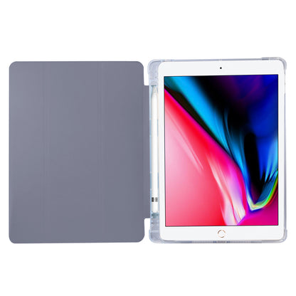 Skin Feel Tri-fold Stand Shockproof Leather Smart Case with Pen Slot for iPad 10.2 (2021)/(2020)/(2019)