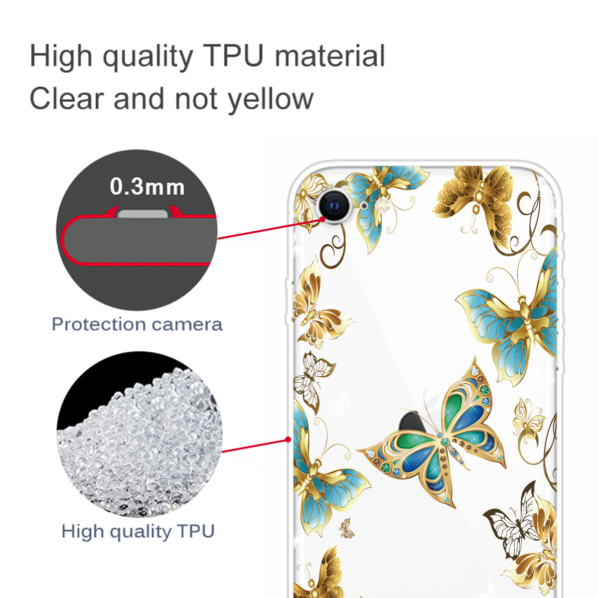 Pattern Printing Soft TPU Cover for iPhone SE (2020)/SE (2022)/8/7