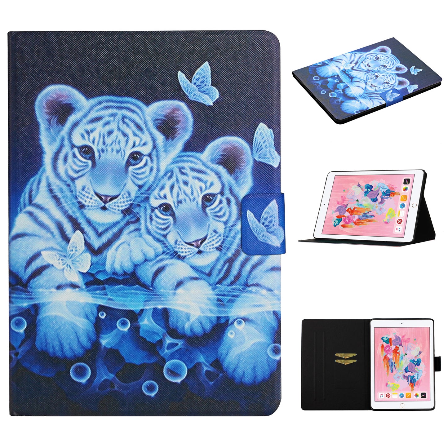 Pattern Printing with Card Slots Leather Case for iPad Air (2013)/iPad Air 2/iPad 9.7-inch (2017)/(2018)