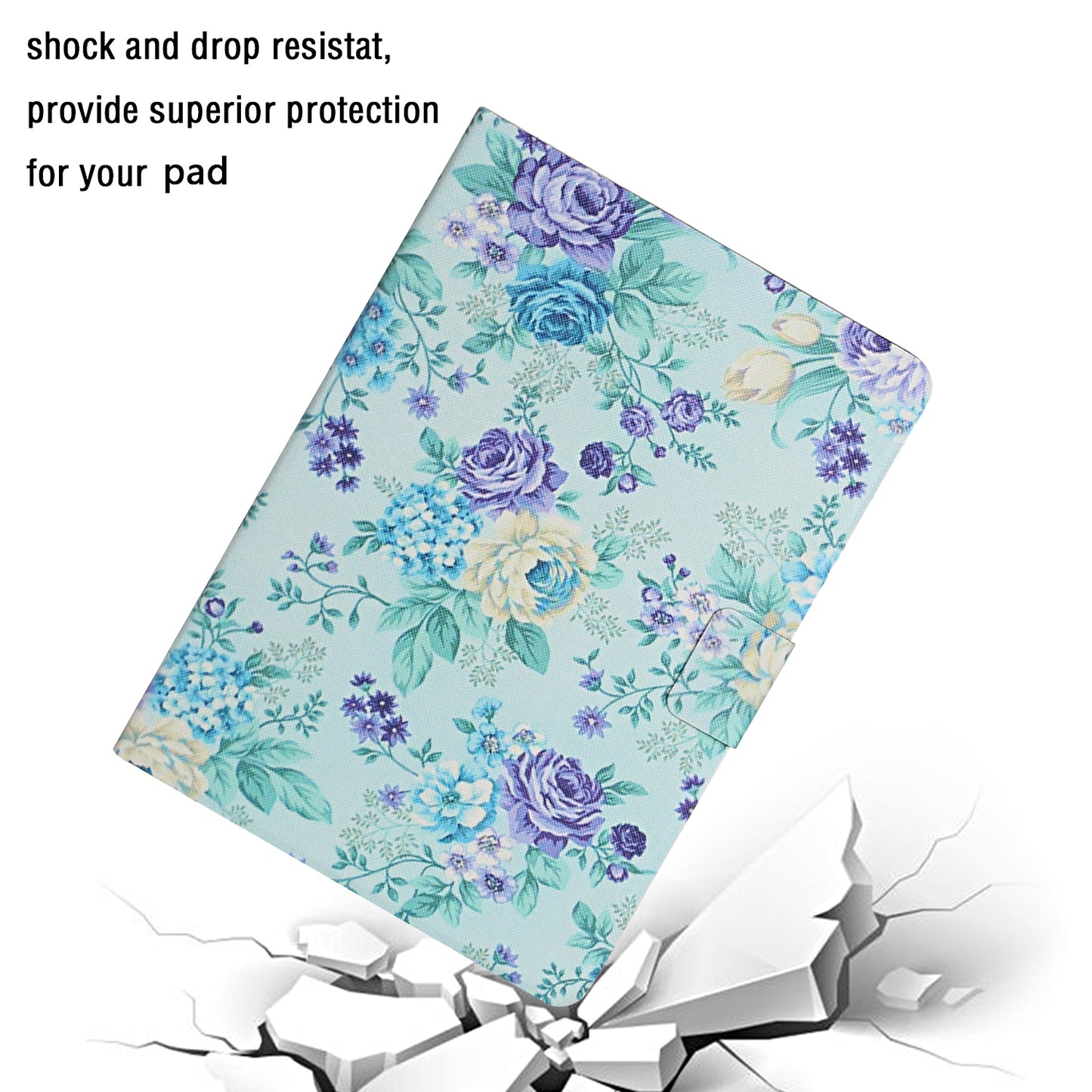 Flower Pattern Printing Card Holder Stand Tablet Shell for iPad mini (2019) 7.9 inch/4/3/2/1