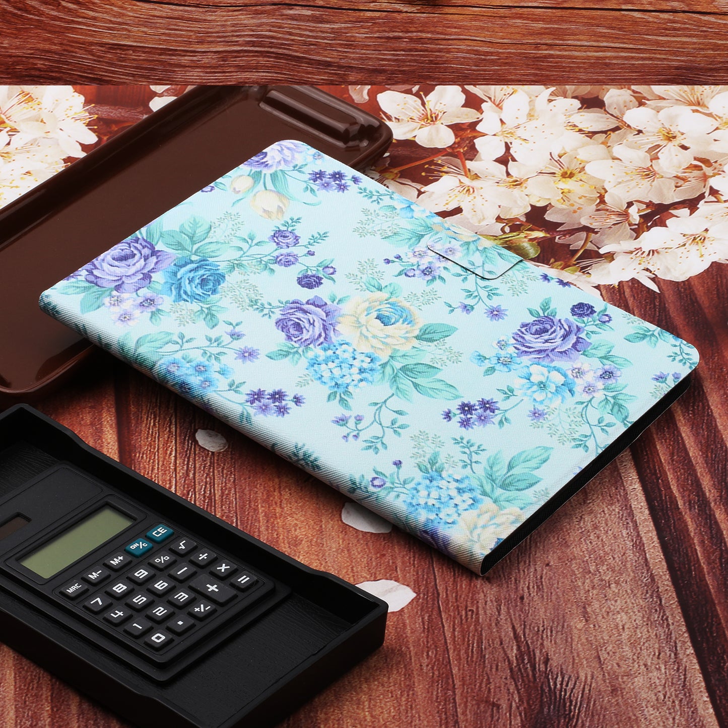 Flower Pattern Printing Card Holder Stand Tablet Shell for iPad mini (2019) 7.9 inch/4/3/2/1