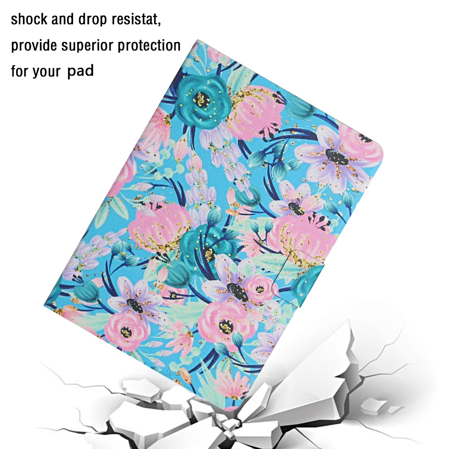 Flower Pattern Printing Card Holder Stand Tablet Shell for iPad mini (2019) 7.9 inch/4/3/2/1