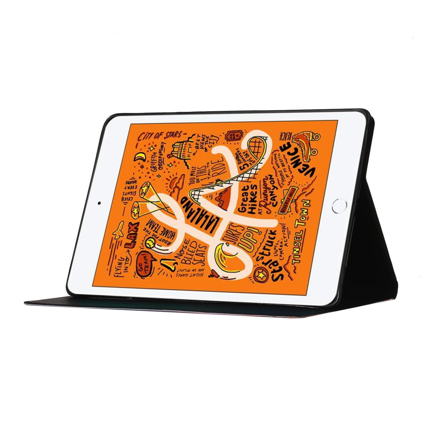 Flower Pattern Printing Card Holder Stand Tablet Shell for iPad mini (2019) 7.9 inch/4/3/2/1