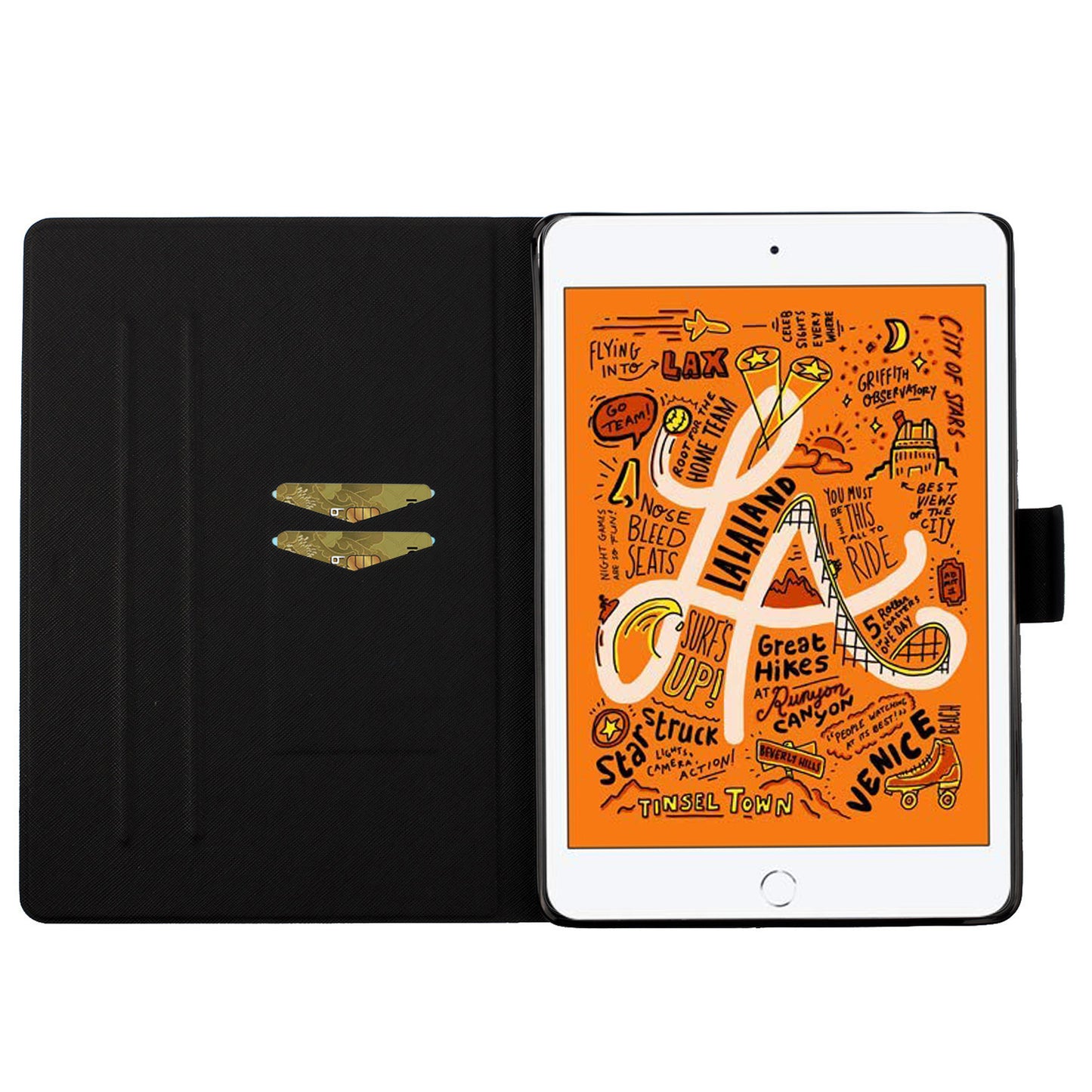 Flower Pattern Printing Card Holder Stand Tablet Shell for iPad mini (2019) 7.9 inch/4/3/2/1