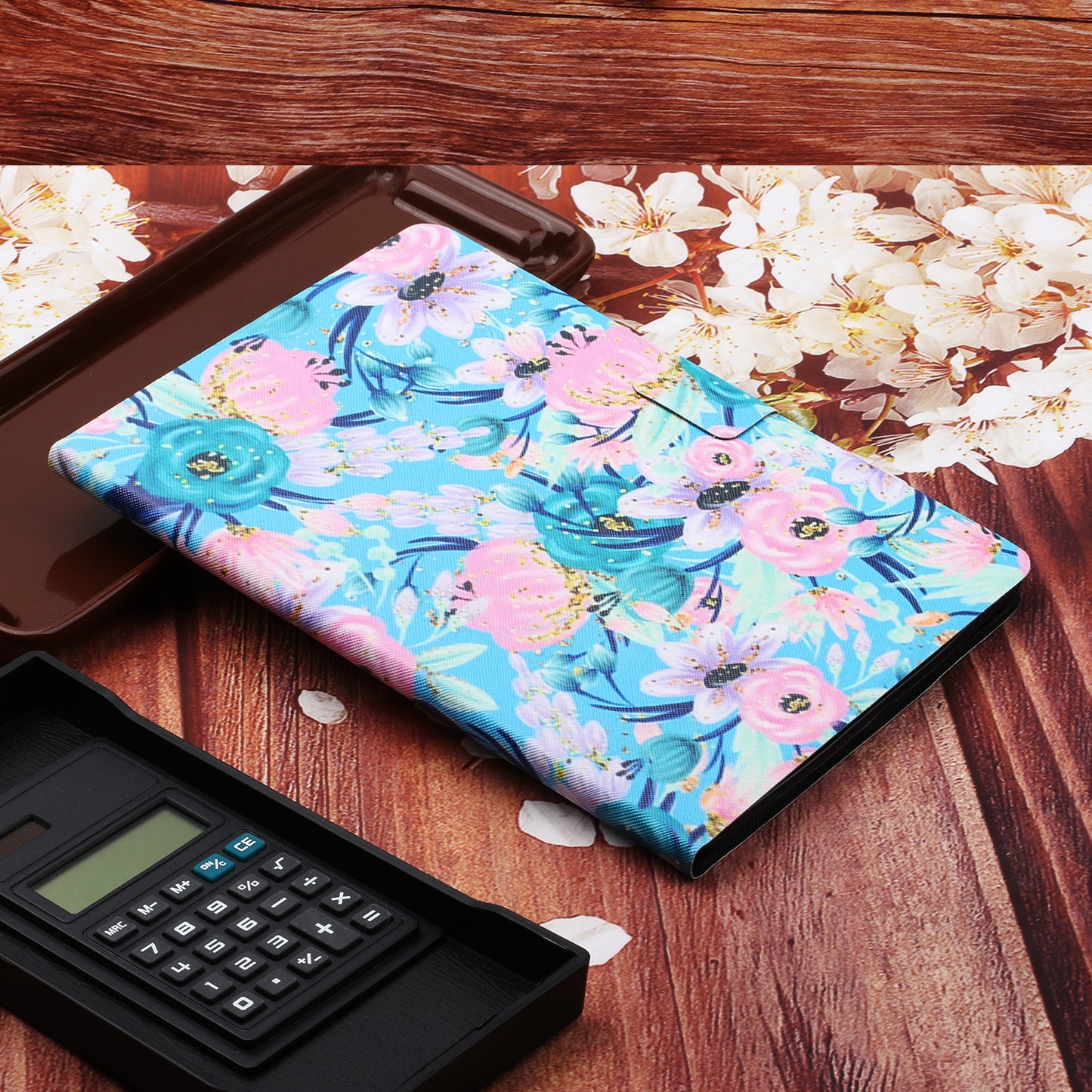 Flower Pattern Printing Card Holder Stand Tablet Shell for iPad mini (2019) 7.9 inch/4/3/2/1