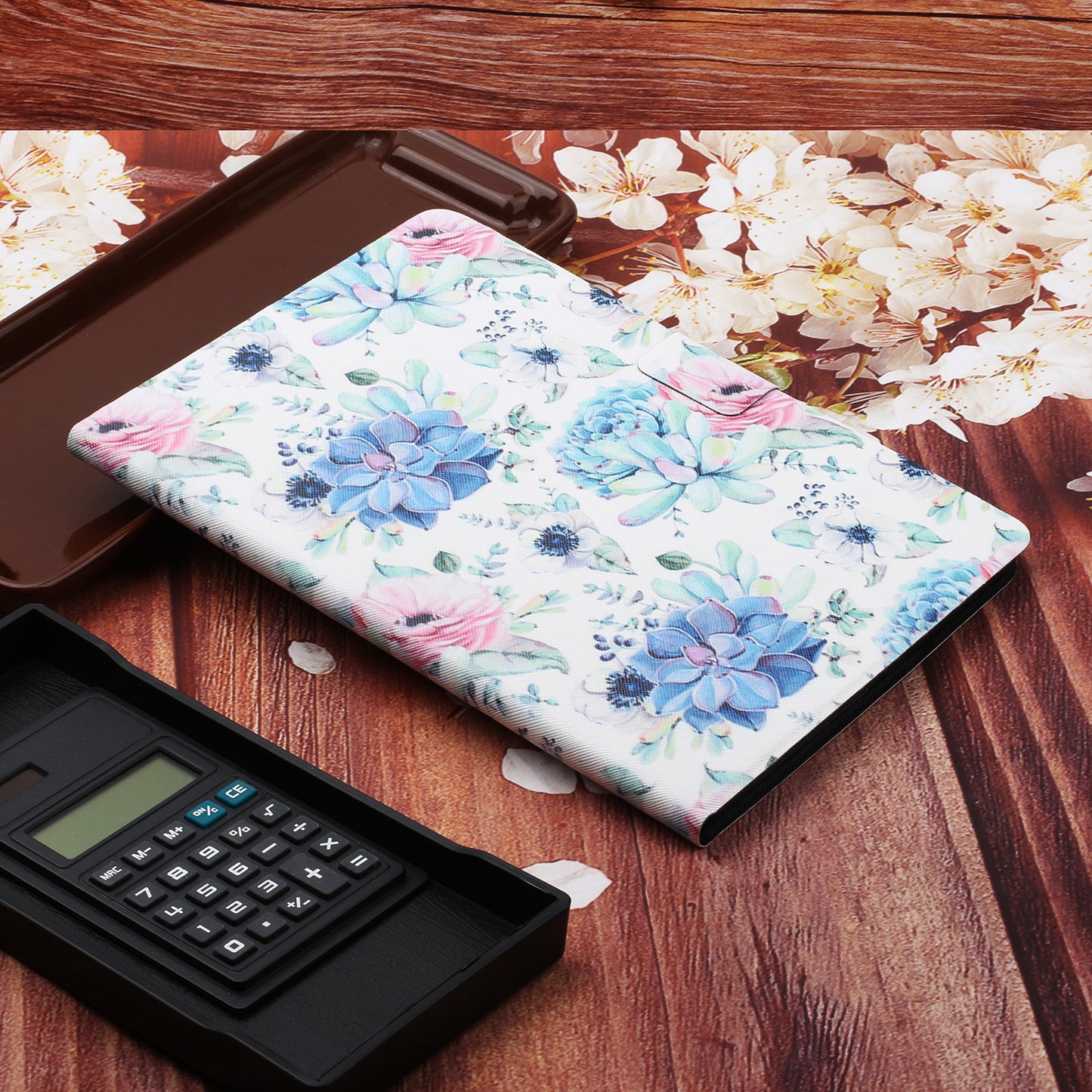 Flower Pattern Printing Card Holder Stand Tablet Shell for iPad mini (2019) 7.9 inch/4/3/2/1