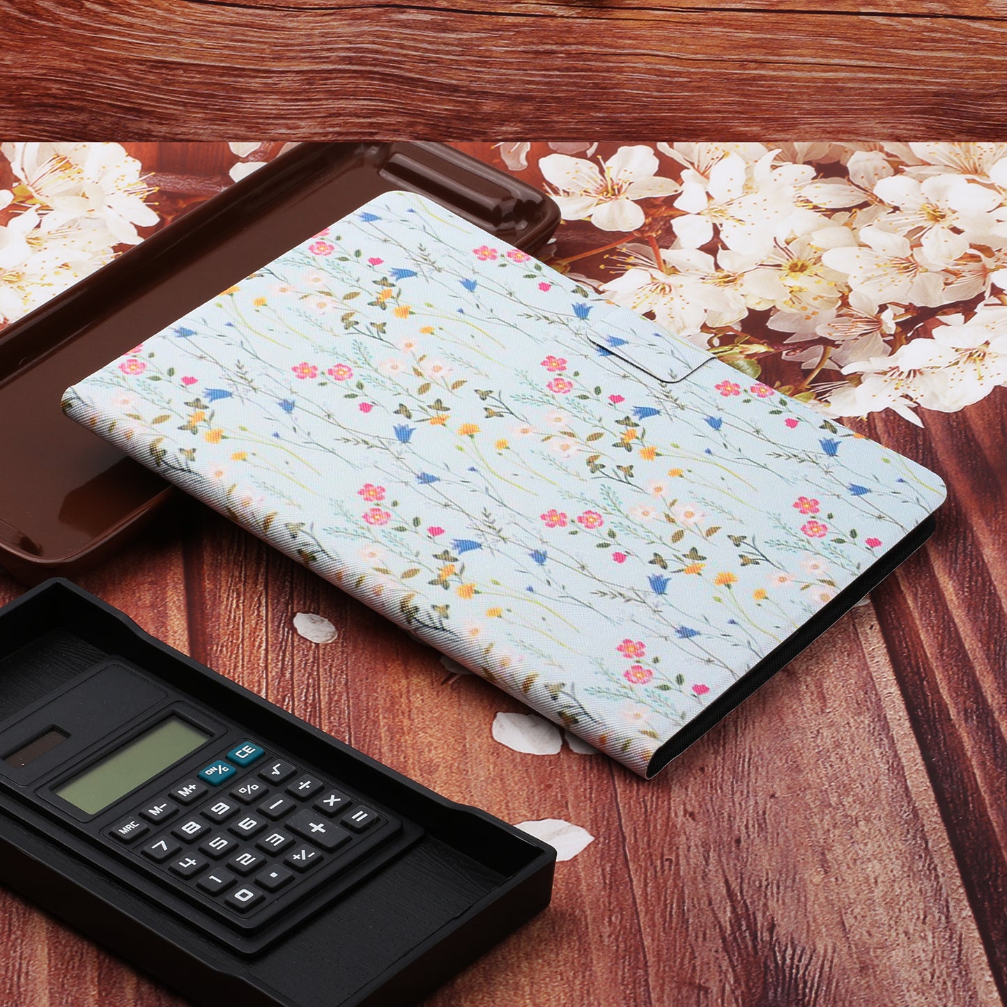 Flower Pattern Printing Card Holder Stand Tablet Shell for iPad mini (2019) 7.9 inch/4/3/2/1
