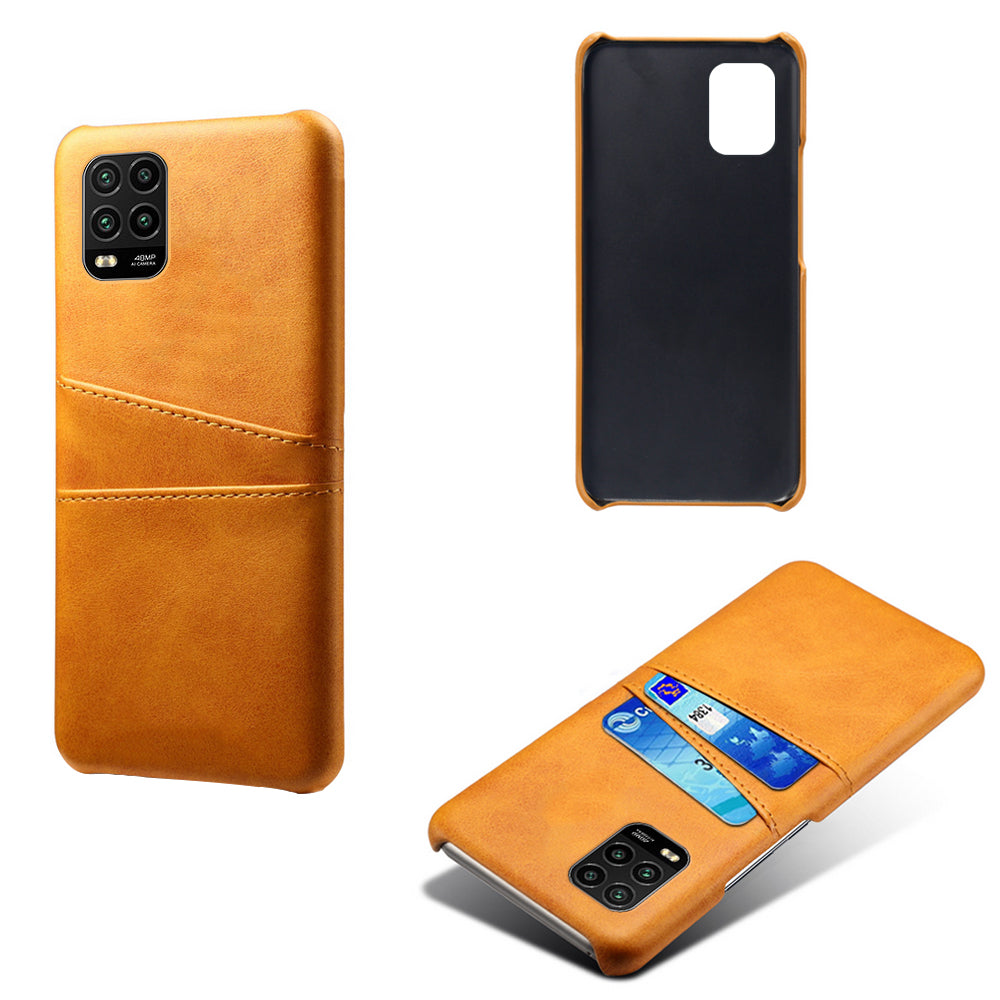 KSQ with Double Card Slots PU Leather Coated Hard PC Case for Xiaomi Mi 10 Lite 5G