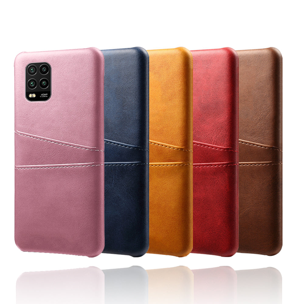 KSQ with Double Card Slots PU Leather Coated Hard PC Case for Xiaomi Mi 10 Lite 5G